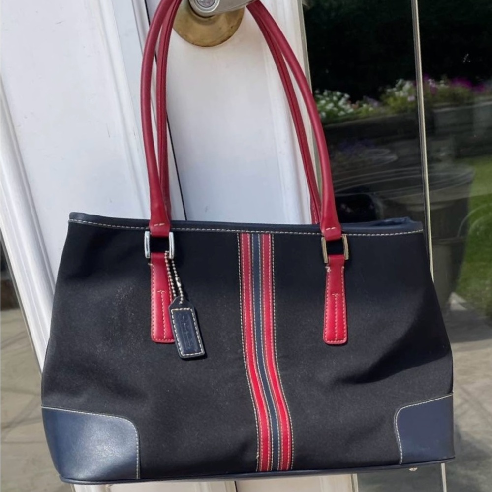 Vintage coach Black and Red tote purse